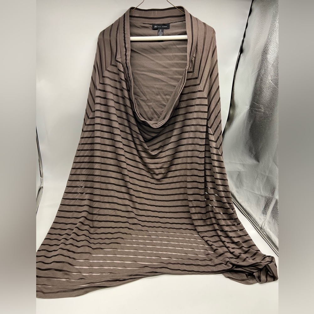 Striped Maxi Skirt with Liner- Taupe and Chocolate
